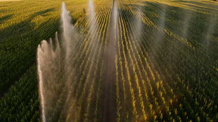 Irrigation et Arrosage champs de Mais