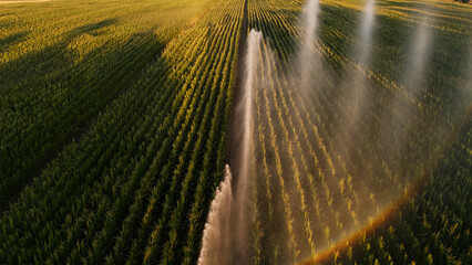 Irrigation et Arrosage champs de Mais