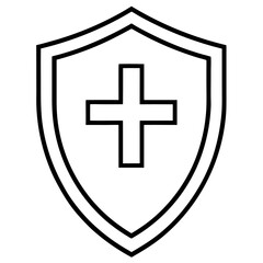 Obraz premium Ornate medieval shield with a prominent cross and decorative border