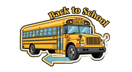 A yellow school bus with back to school text on a yellow, transparent background , no background © Tanveer