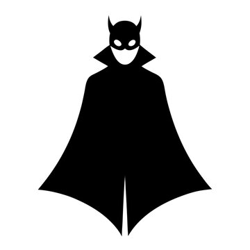 Silhouette of a person in a zorro style mask and cape