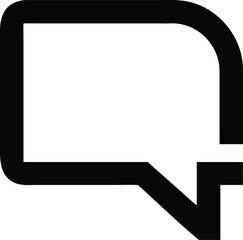 Naklejka premium Bold black outline icon of a speech bubble with rounded corners isolated on transparent background
