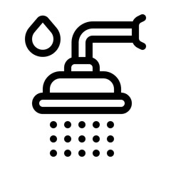 Shower Line Icon. Single icon, line vector icon