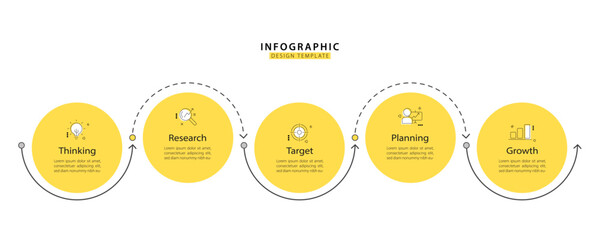 Timeline Creator infographic template. 5 Step timeline journey, calendar Flat simple infographics design template. presentation graph. Business concept with 5 options, gantt vector illustration.