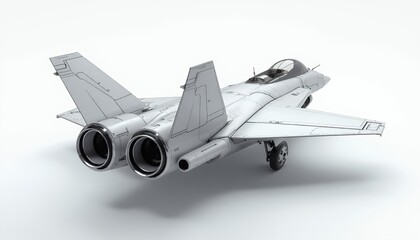 Futuristic Fighter Jet - Rear View