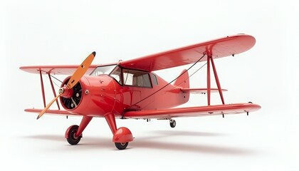 Red Biplane Aircraft Model