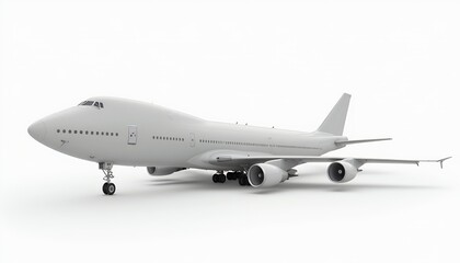 White Airplane on White Background