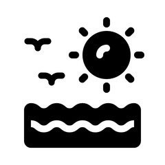 Sea Glyph Icon. Single icon, glyph vector icon