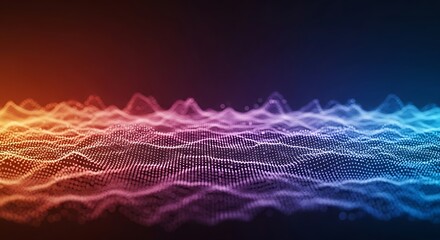 Abstract Digital Waveform with Gradient Colors and Dot Pattern