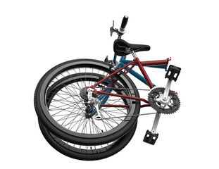 Obraz premium Innovative Custom Folding Flip Bike: Dual Views of a Foldable Bicycle – Compact Urban Commuter Ideal for Space-Saving Transport and Active City Lifestyle on Transparent Background HD PNG!!