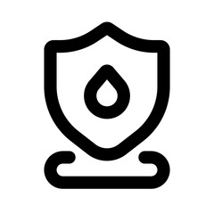 Water Resistant Simple Line Icon. Single icon, line vector icon