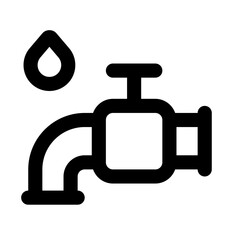Water Tap Simple Line Icon. Single icon, line vector icon
