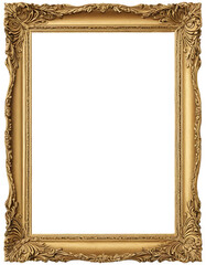 antique gold picture frame. vintage style different shape frame. floral design frame