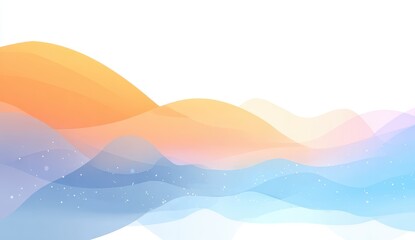 Abstract wavy landscape, soft pastel colors