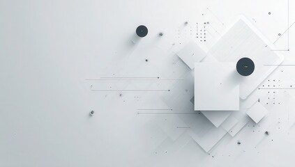 Abstract geometric shapes in white and gray (1)