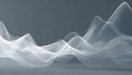 Abstract wavy lines in light gray
