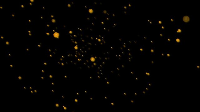 Smooth floating dollar signs in an abstract animated black background. Floating dollar symbols in abstract animated sequence on black background. Floating abstract dollar sign graphics.