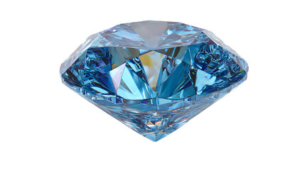 Blue Diamond 3d rendered, isolated on transparent background