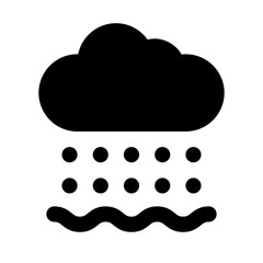 Rainy Simple Glyph Icon. Single icon, glyph vector icon