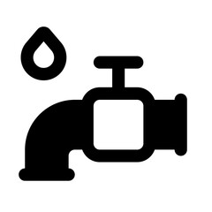 Water Tap Simple Glyph Icon. Single icon, glyph vector icon