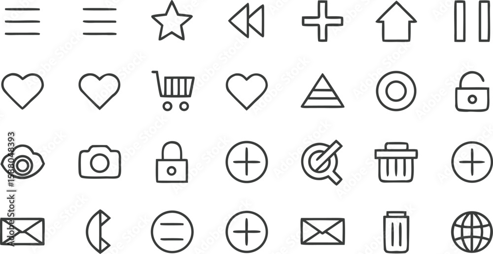 Fototapete Minimalist vector icon set featuring a single isolated object on a transparent background isolated on transparent background