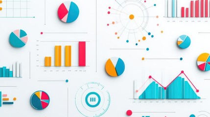 Business analytics icon collection set with data visualization,  key performance indicator, strategic planning, continuous improvement, quality control