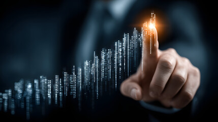 Gráfico economía finanzas holograma