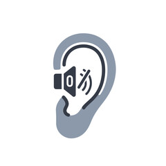 Simple line art vector of hearing disability