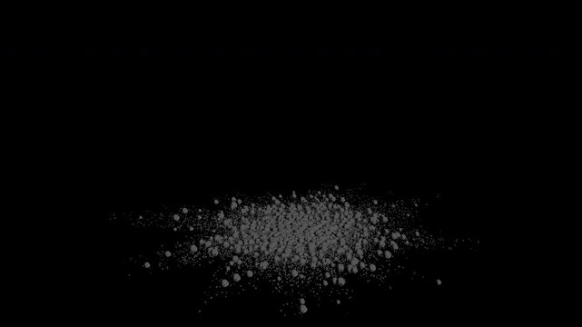 Realistic Ground Explosion with Debris on Transparent Background. 4K
