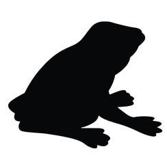 Cute cartoon hand drawn vector frog silhouette.