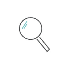 シンプルな虫眼鏡のアイコン【線のみ】