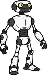 Robot Boy Minimalist Cyborg Silhouette Illustration