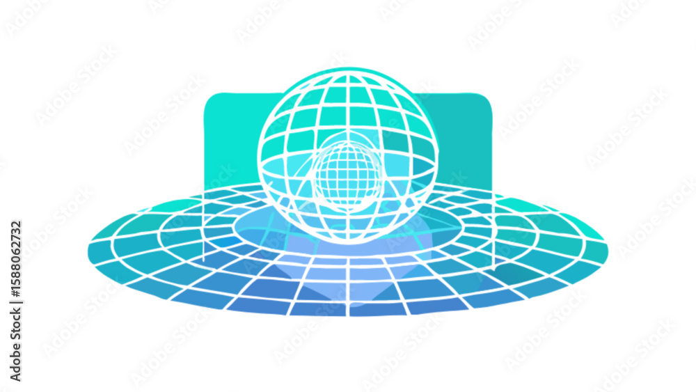 Poster abstract globe world network technology design vector illustration for graphic design and web develo