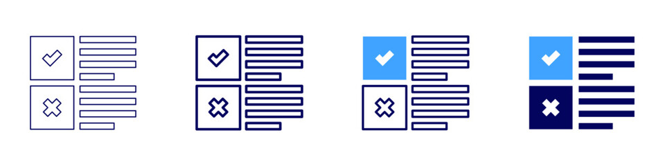 Satisfaction survey icon in 4 different styles. Thin Line, Line, Bold Line, Duotone. Duotone style. Editable stroke