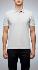 Mannequin in Gray Polo Shirt and Black Pants, Studio Shot