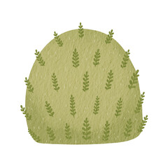 Green bush watercolor illustration for decoration on garden and nature landscape.