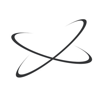 Dynamic Atom Orbit / Intersecting Ovals Vector Illustration