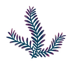 Green bush watercolor illustration for decoration on garden and nature landscape.