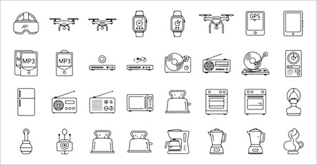 Technology and appliance icons appliances virtual reality headset