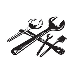 A collection of high-quality vector illustrations featuring various mechanic tools and equipment isolated on a white background