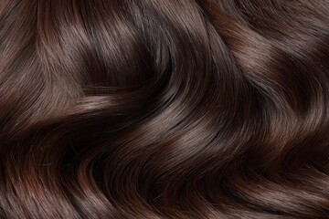 Naklejka premium Clip In Extension. Closeup Shot of Shiny Brown Clip-In Hair Extensions