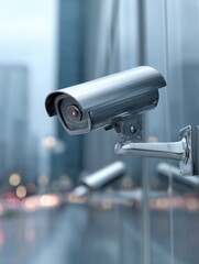 Surveillance camera installation urban environment security technology modern architecture close-up safety monitoring