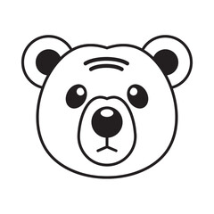 Adorable Simple Bear Head Vector Icon