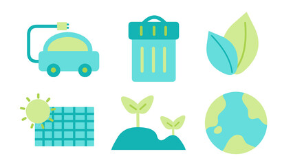Green eco-friendly icon illustration image