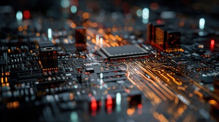 Compiler - Tiled Cyber Structure with Nanotechnologies and Digital Streams in a Futuristic Motherboard