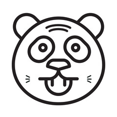 Angry Panda Head. Illustration Vector 