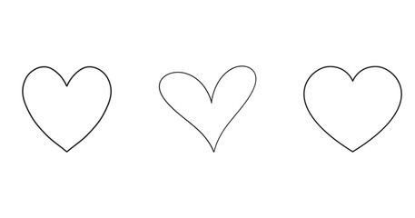Minimalist Heart Love Symbol Vector Set