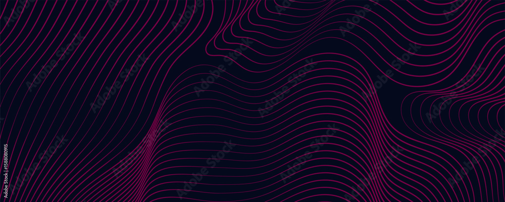 Poster abstract red background with dynamic curved lines and modern wave pattern design