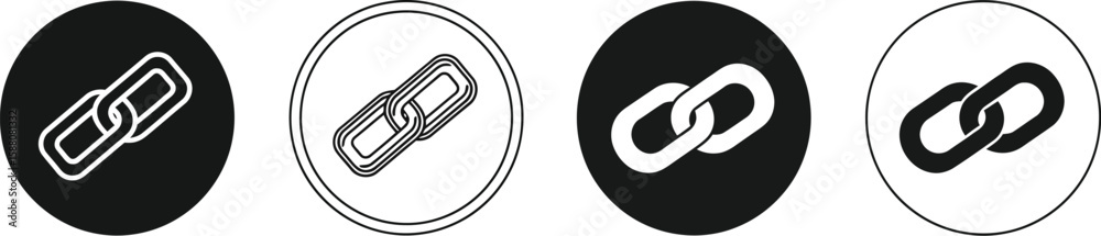 Fototapete distinct links icons convey connection and secure networking in modern vector style.