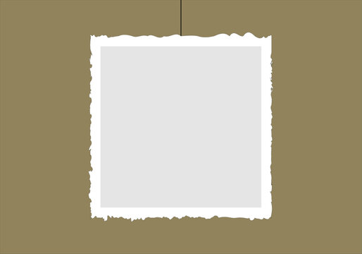 Papel recortado en blanco colgado
